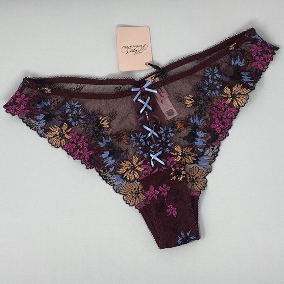 Agent Provocateur Bluebelle Burgundy Multi Brief NWT $165